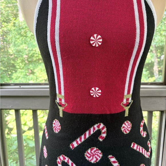 Christmas Sweater Red and Black Mini Dress - Picture 4 of 9